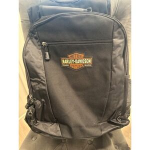 Harley-Davidson Black Nylon Laptop Backpack Bar & Shield Logo Travel Bag